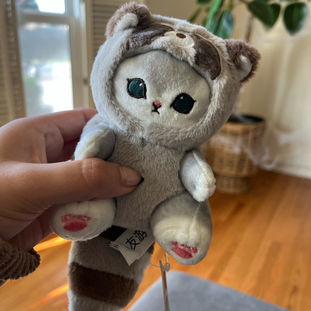 Mofusand Raccoon Bag Charm Keychain Plushy